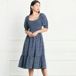 The Louisa Nap Dress - Posy Navy Crepe XS NEW with Tags